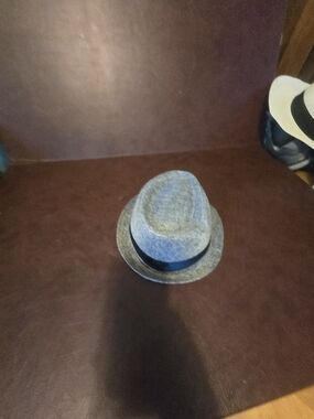 Classic Gray Fedora Hat with Black Band